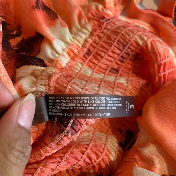 Torrid Dress Womens 3 Plus Multi Smocked Ruffle Lace Trim Floral Cover Up Mini - Picture 10 of 12